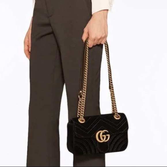 GG MARMONT VELVET MINI BAG 💯 Authentic - Picture 8 of 9